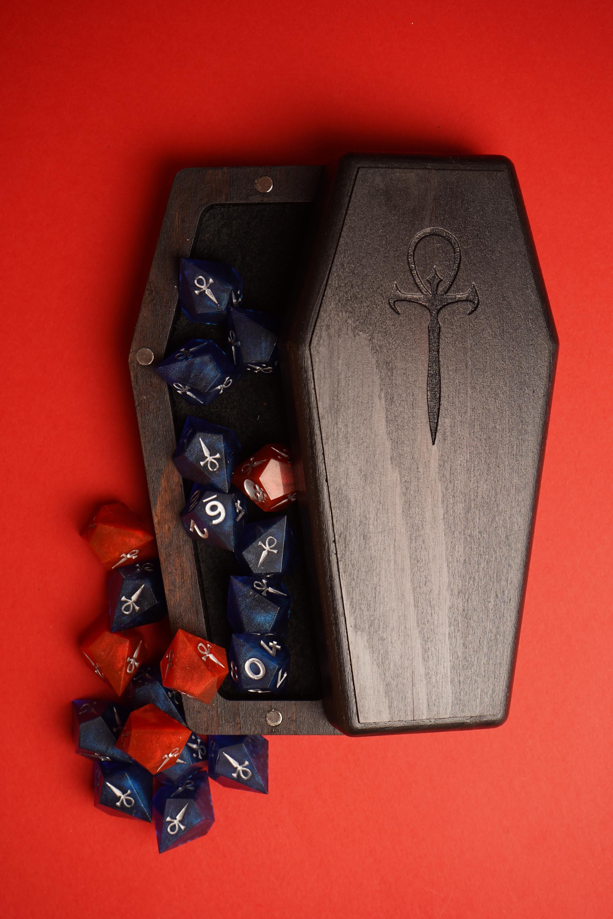 Wooden Dice Box Black Coffin | Vampire the Masquerade (vtm) - Etsy