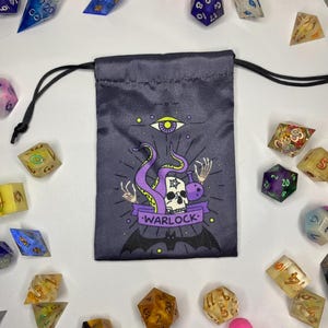Warlock Satin Dice Bag: DnD Dice Pouch