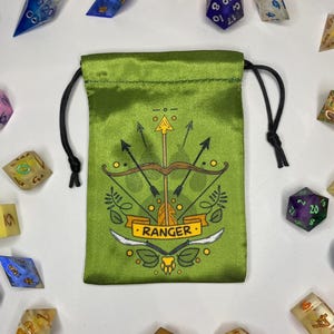 Satin Dice Bag: Ranger Character Class, DnD Pouch