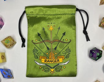 Satin Dice Bag: Ranger Character Class, DnD Pouch