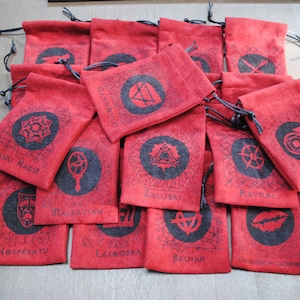 Set of 6 Plush Vampire clans Dice Bags: The Masquerade | VtM Dice Bag