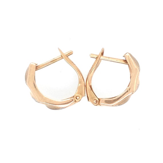 1980's 14k Bi-Coloured Gold Hoop Earrings - image 1