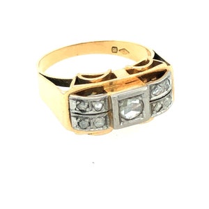 14k Gold Ring with Rose Cut Diamonds