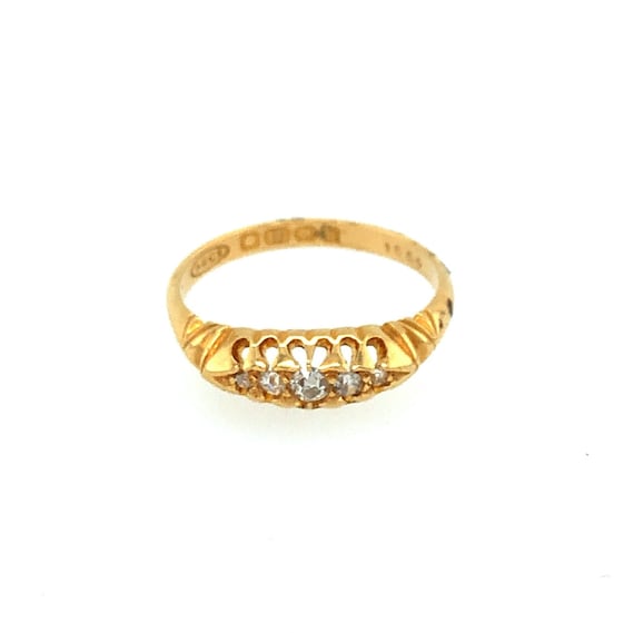 Edwardian Five stone diamond antique ring - image 2