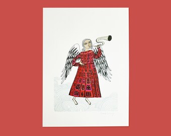 Trumpet Angel Print