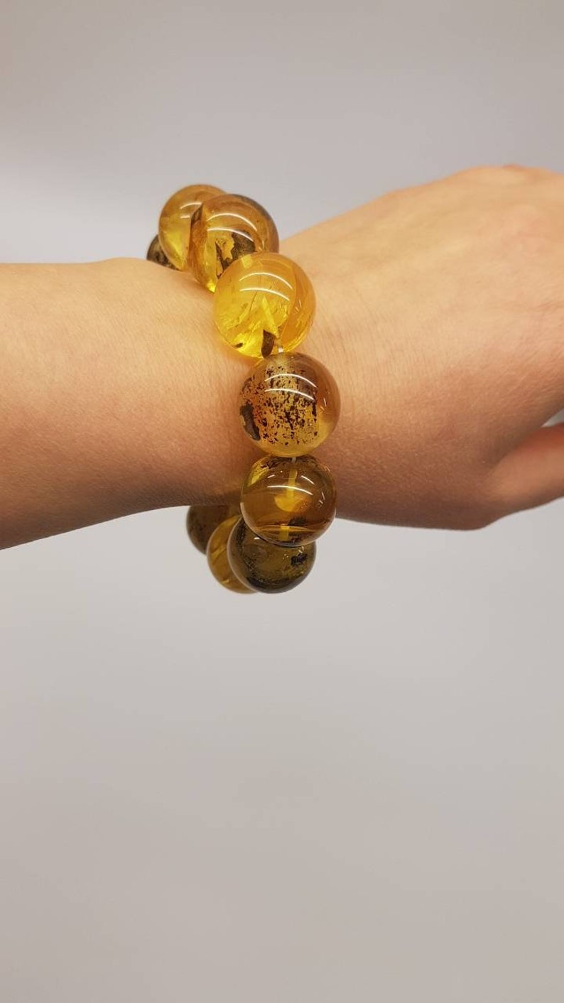 Amber braceletbracelet naturalround shaped amber braceletgemstone braceletunisex gift Baltic amber bracelet unisex gift 415