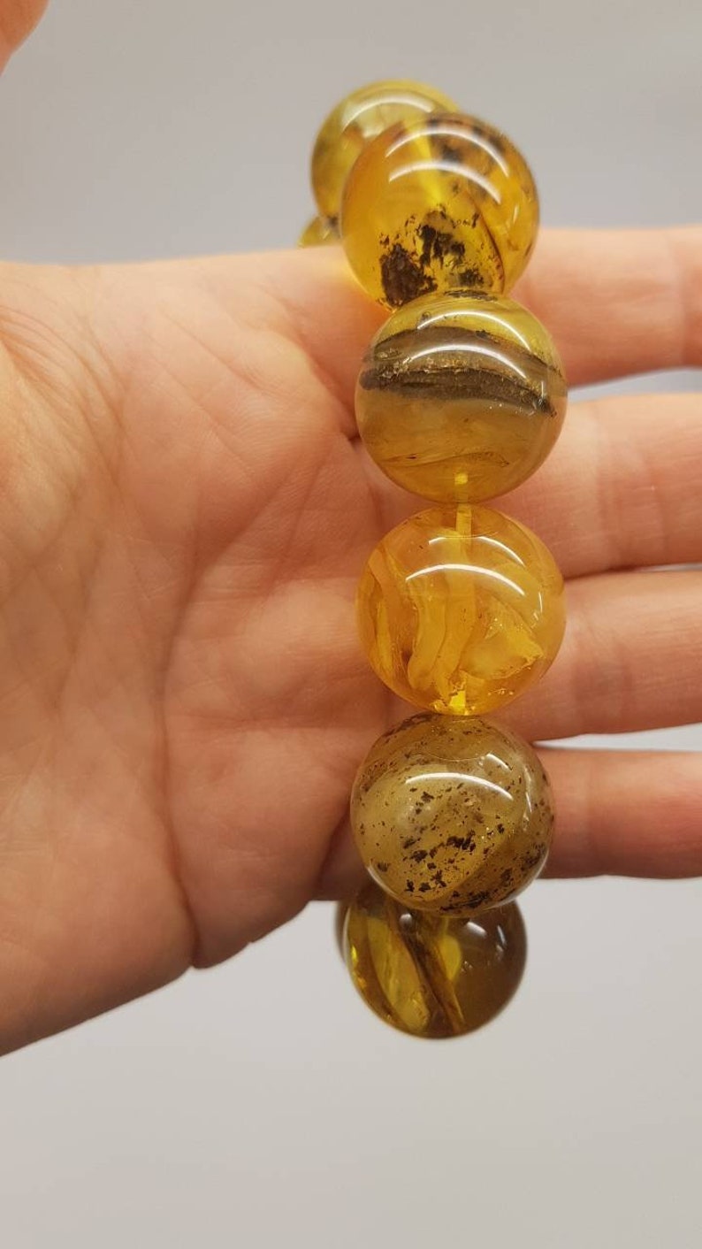 Amber braceletbracelet naturalround shaped amber braceletgemstone braceletunisex gift Baltic amber bracelet unisex gift 415