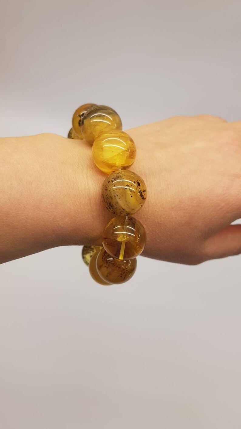 Amber braceletbracelet naturalround shaped amber braceletgemstone braceletunisex gift Baltic amber bracelet unisex gift 415