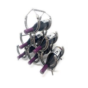 Six Bottle Metal Horse Shoe Wine Rack