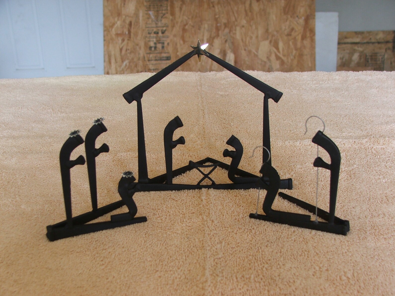 Nativity Scene Metal Art Crafted Out of Nails Etsy Ireland