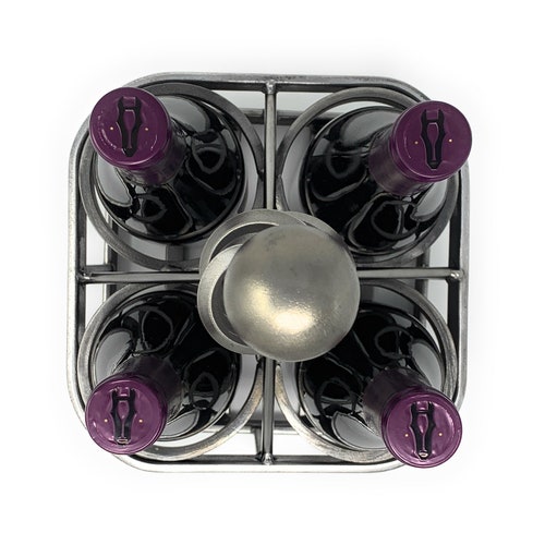 Four bottle metal shops wine carrier