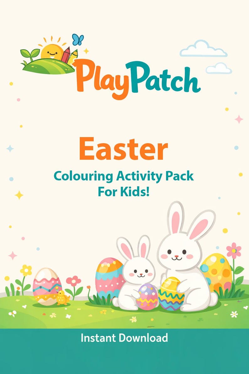 Easter Colouring Pages Pack | Bunny, Chick, Egg Designs (digital ...