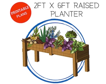 Garden Box | Plans | Download | 2 x 6 Raised Planter Boxes | Easy to follow | Save money and build your own Raised Garden Boxes DIY