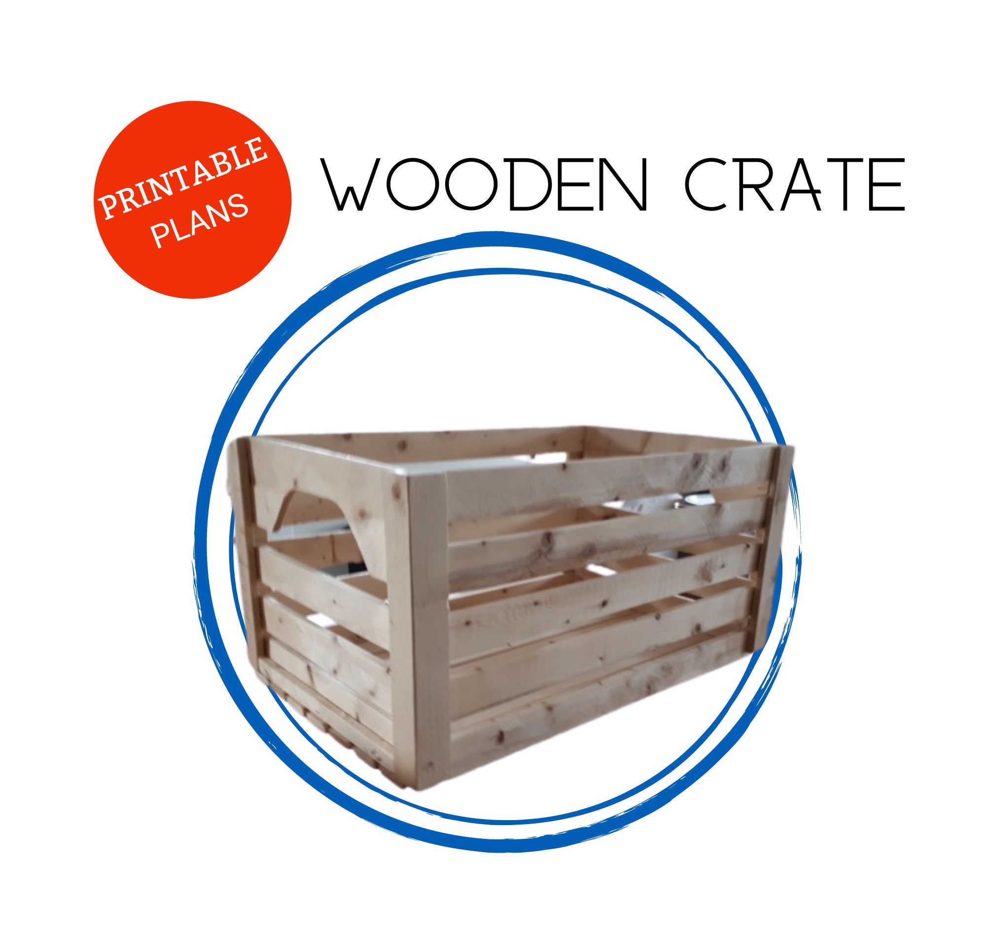 Wooden Crate Plans Inch, Woodworking, Detailed Instructions, Step-By-Step Easy to Follow, Beginner or Experienced