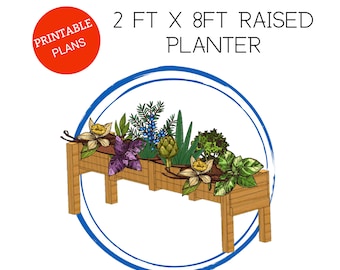 Garden Box | Plans | Download | 2 x 8 Planter Boxes | Easy to follow | Save money and build your own Raised Garden Boxes DIY