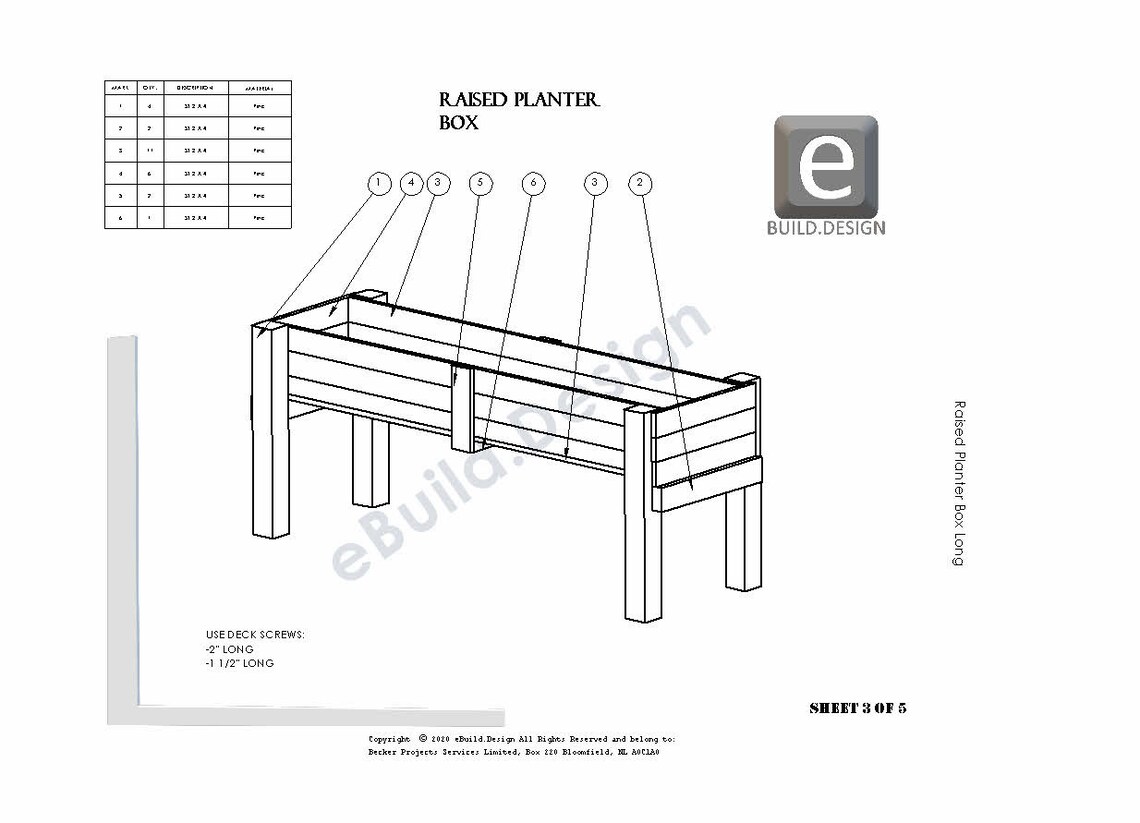 Garden Box | Plans | Download | 2 X 6 Raised Planter Boxes | Easy to ...