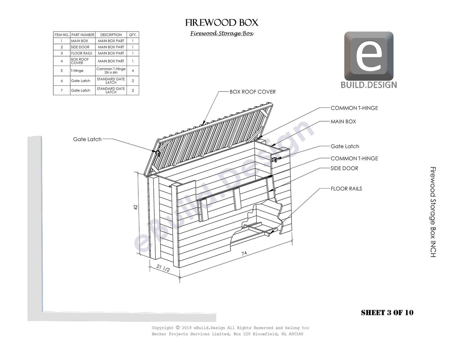 Build Your Own Wooden Storage Box 10 Sheets of Detailed .pdf Drawings