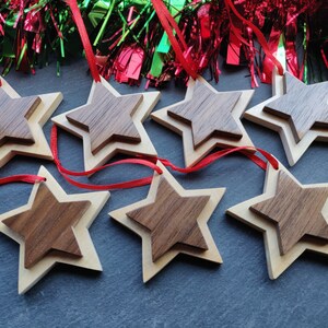 Wooden Star With Golden Edge Standing Christmas Decoration small, Med or  Large Festive Winter Nature Woodland Ornament Nordic Cosy 