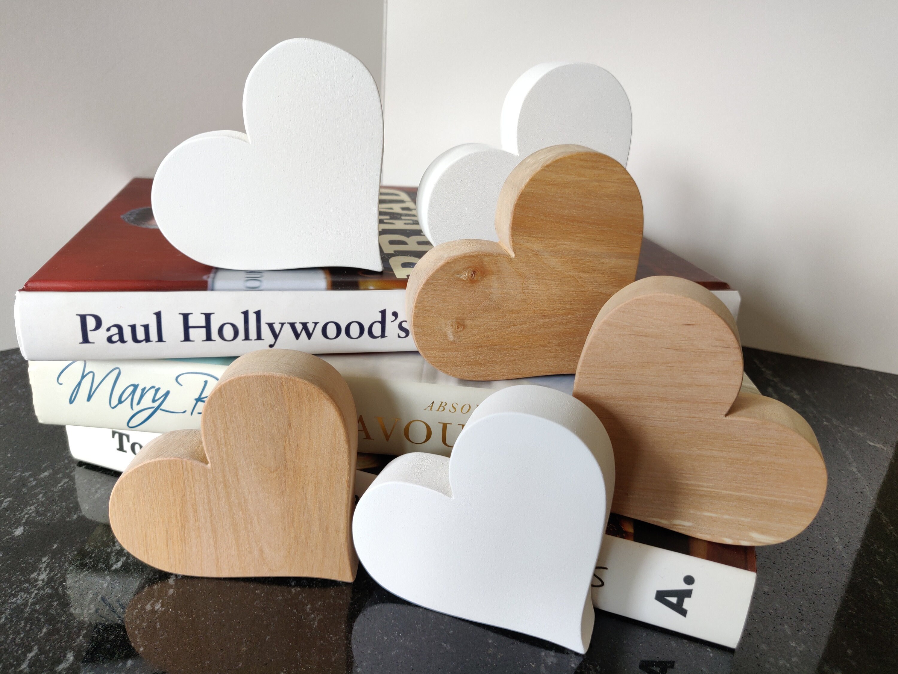 Family Fun, Painted Pallet Wood Hearts - Scavenger Chic