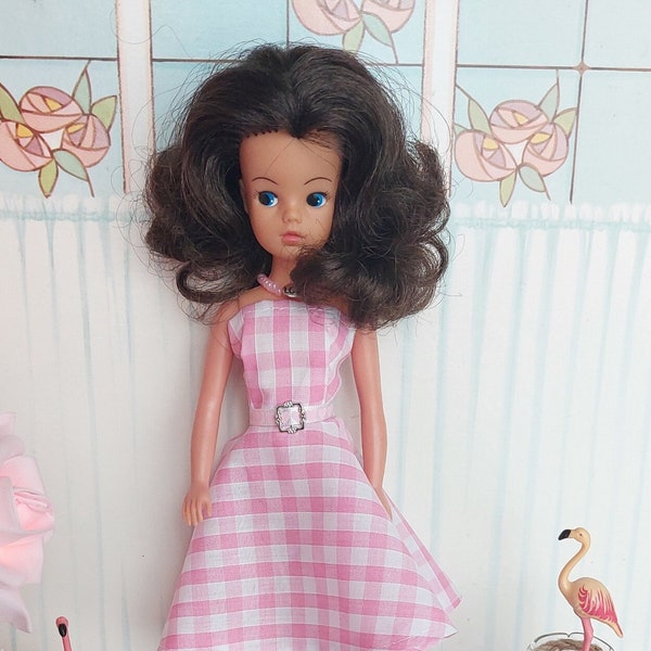 Circle skirt dress and 'Love' necklace for Sindy, Fleur and friends