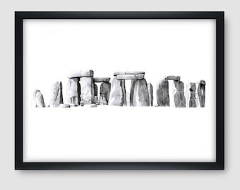 ストーンヘンジ アートプリント @ 11 x 17 - ストーンヘンジ - 古地図