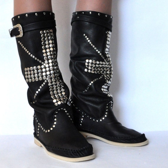 designer leather boots womens