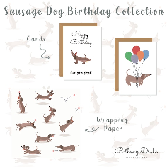 Sausage dog wrapping paper 2025