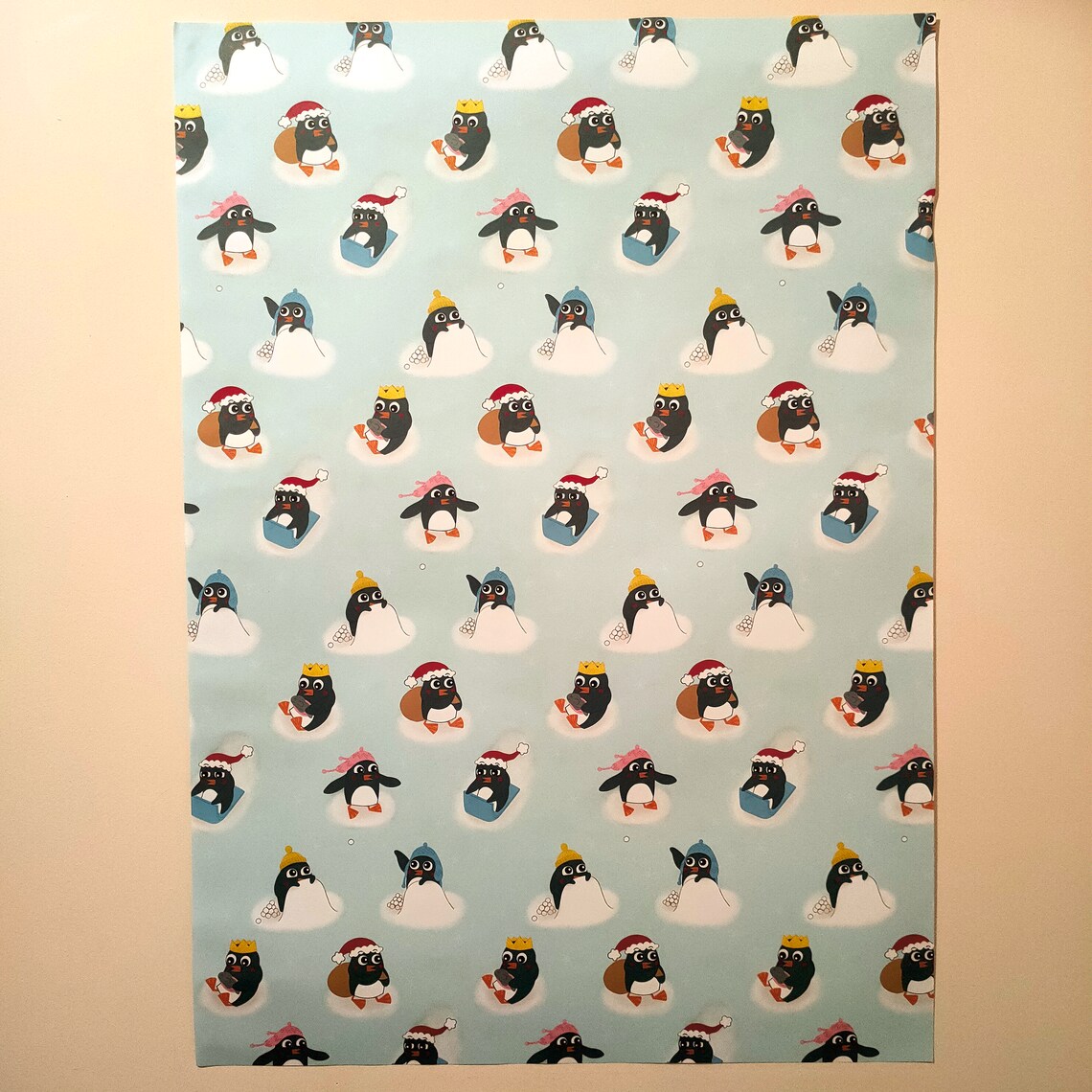 Penguin Christmas Wrapping Paper 