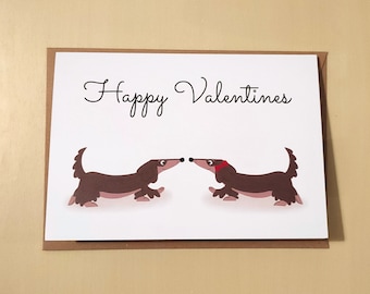Carte Saint Valentin chien saucisse