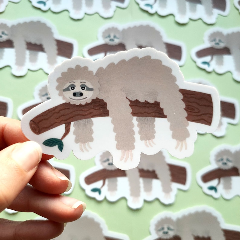 Sloth Sticker, Sloth Laptop Decal, Planner Jungle Animal Sticker image 2