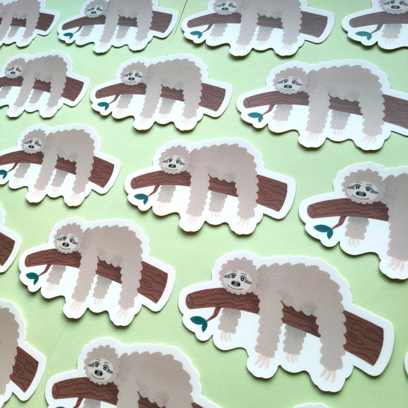 Sloth Sticker, Sloth Laptop Decal, Planner Jungle Animal Sticker image 3