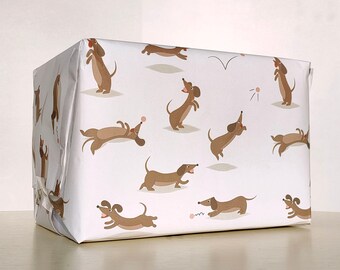 Fogli Regalo Spessi Senza Plastica 4 X Carta Da Regalo A Forma Di Cane Salsiccia – Enorme 43% Più Grande [84 Cm X 60 Cm] Carta Regalo Ecologica Premium Riciclabile Bassotto In