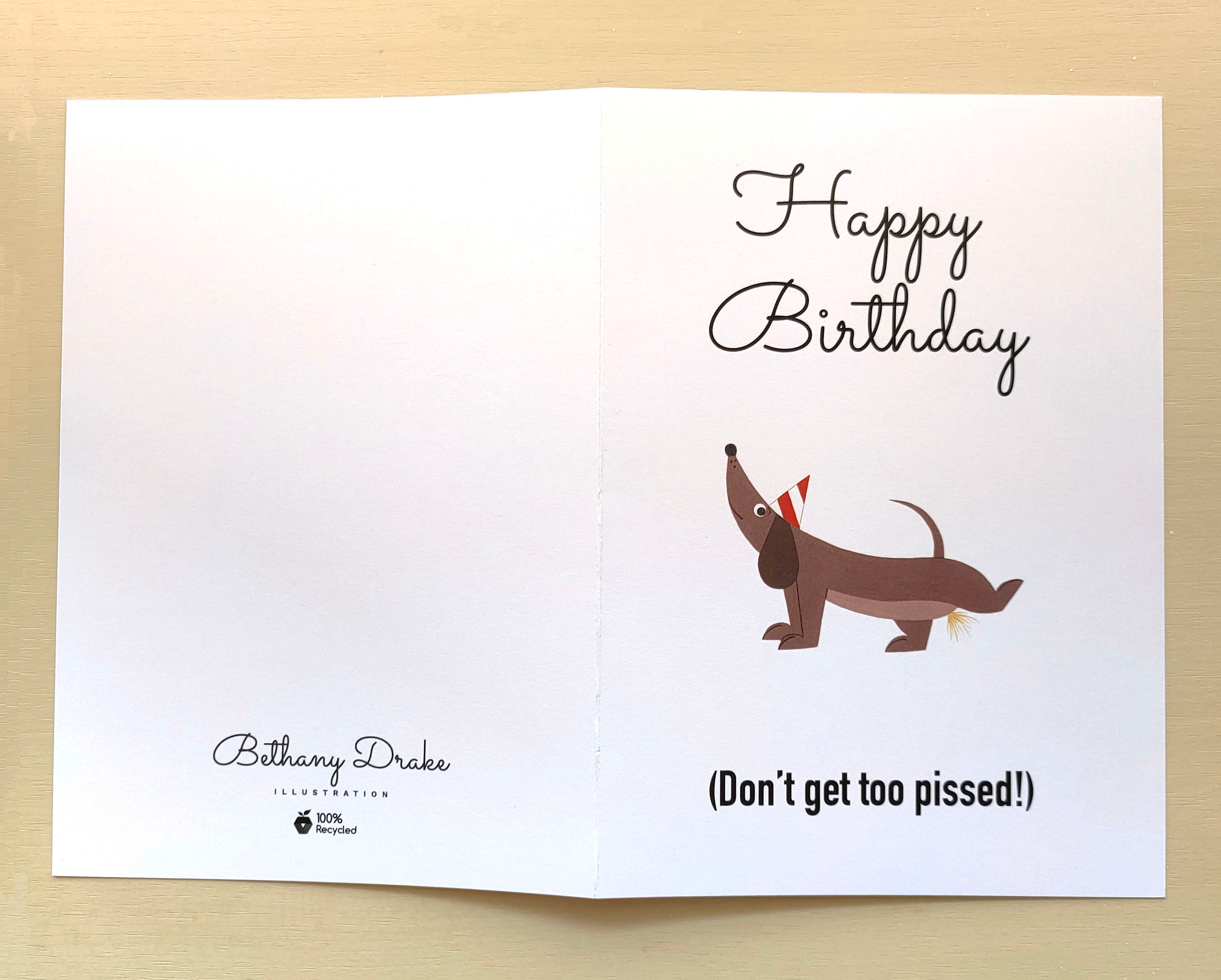 Sausage Dog Birthday Card Dachshund Funny Greetings Card | Etsy