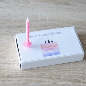 Pequeña caja de regalo para regalos en efectivo / caja de cerillas / embalaje de cupones / caja de luz - incluye 2 velas pequeñas