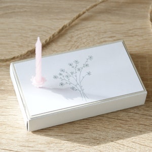 Pequeña caja de regalo para regalos de dinero / caja de cerillas / embalaje de vales / caja de luz - incluye 2 velas pequeñas