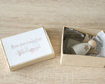 Kleiner Schutzengel / Glücksengel / Geschenk aus Holz inklusive Geschenkbox