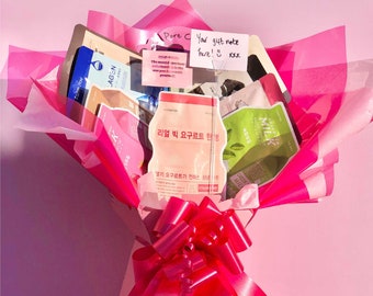 Lengbox Sheet Mask Beauty Bouquet | Hand Crafted Beauty Gift Idea | Korean Face Masks for Radiant & Glowy Skin For Her Self Care