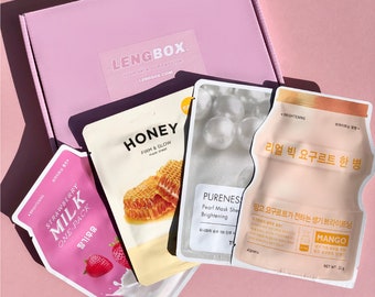 K-Beauty Radiance & Glow Self-Care Sheet Mask Pamper Box | Lengbox Koreaanse huidverzorging verhelderende huid set