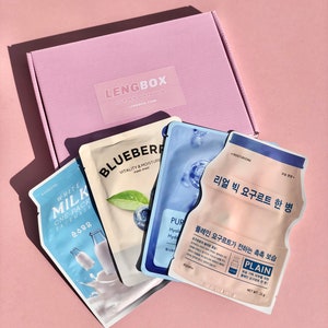 K-Beauty Hydration Self-Care Sheet Mask Pamper Box | Lengbox Korean Skincare Dry Skin Set