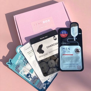 K-Beauty Men&#39;s Self-Care Sheet Mask Pamper Box | Lengbox Korean Skincare Glowing Skin Set