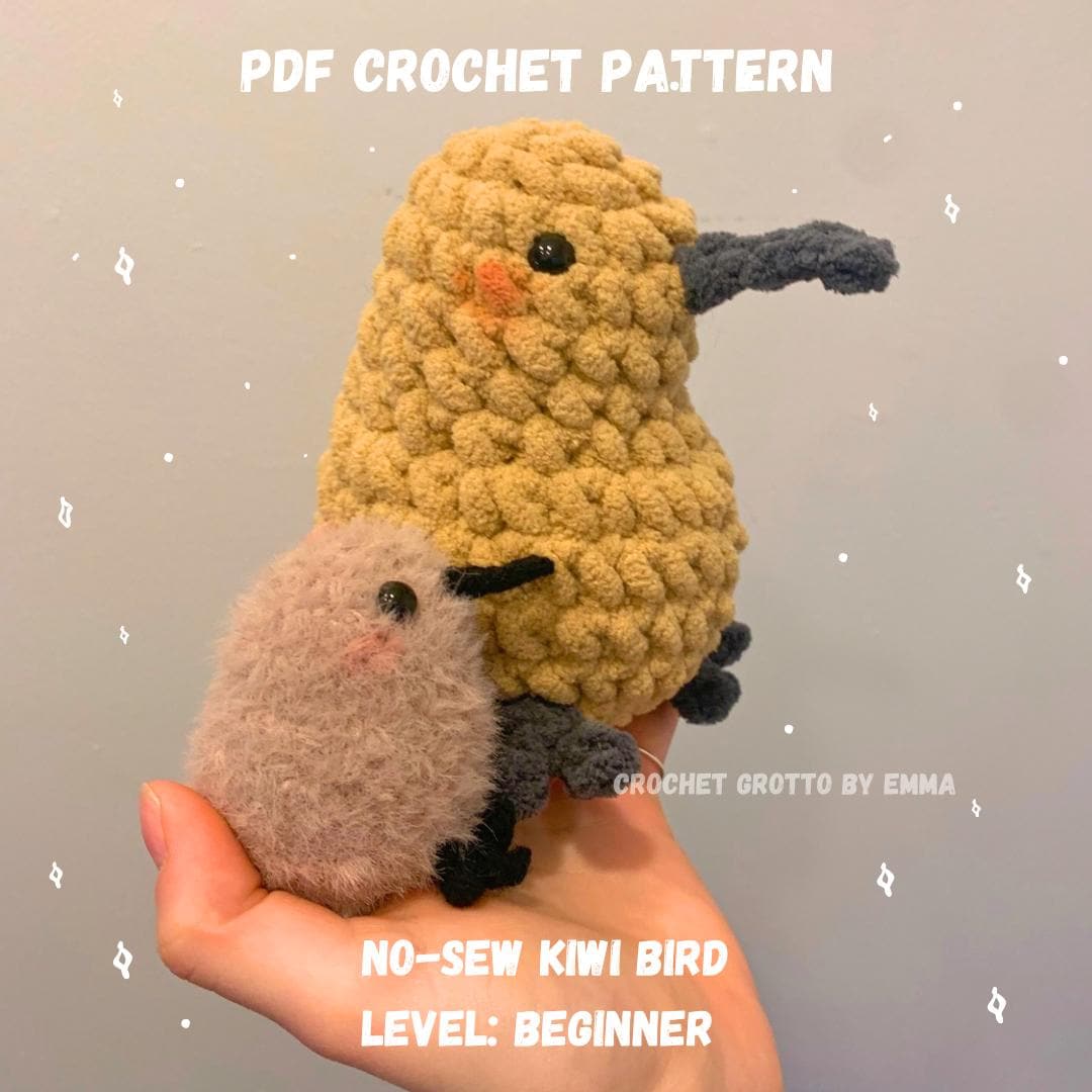 Iwi Bird Pattern No-sew Kiwi Bird Beginner Crochet Pattern | Easy Amigurumi Kiwi ...