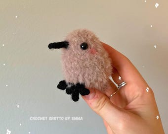 Fuzzy Baby Kiwi Bird Crochet Desk Buddy/Bag Charm