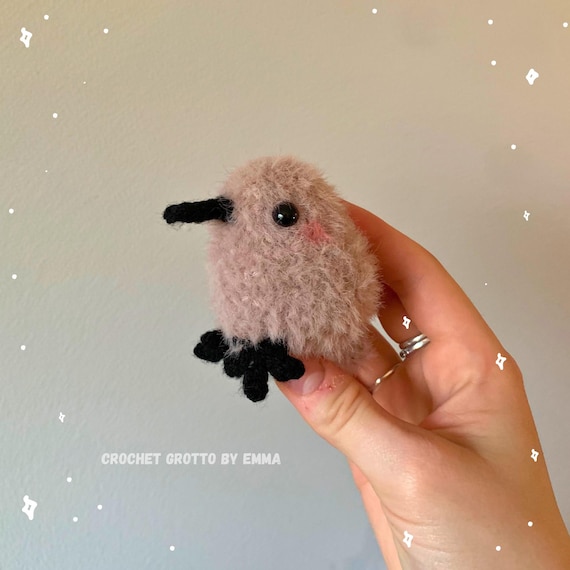 Fuzzy Baby Kiwi Bird Crochet Desk Buddy/Bag Charm