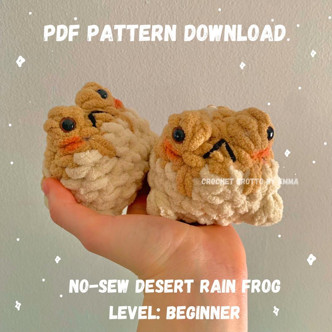 38 Frog Crochet Patterns for Amigurumi, Bags, Decor, and Gifts 17 Desert Rain Frog Amigurumi Pattern No-Sew Crochet Plushie