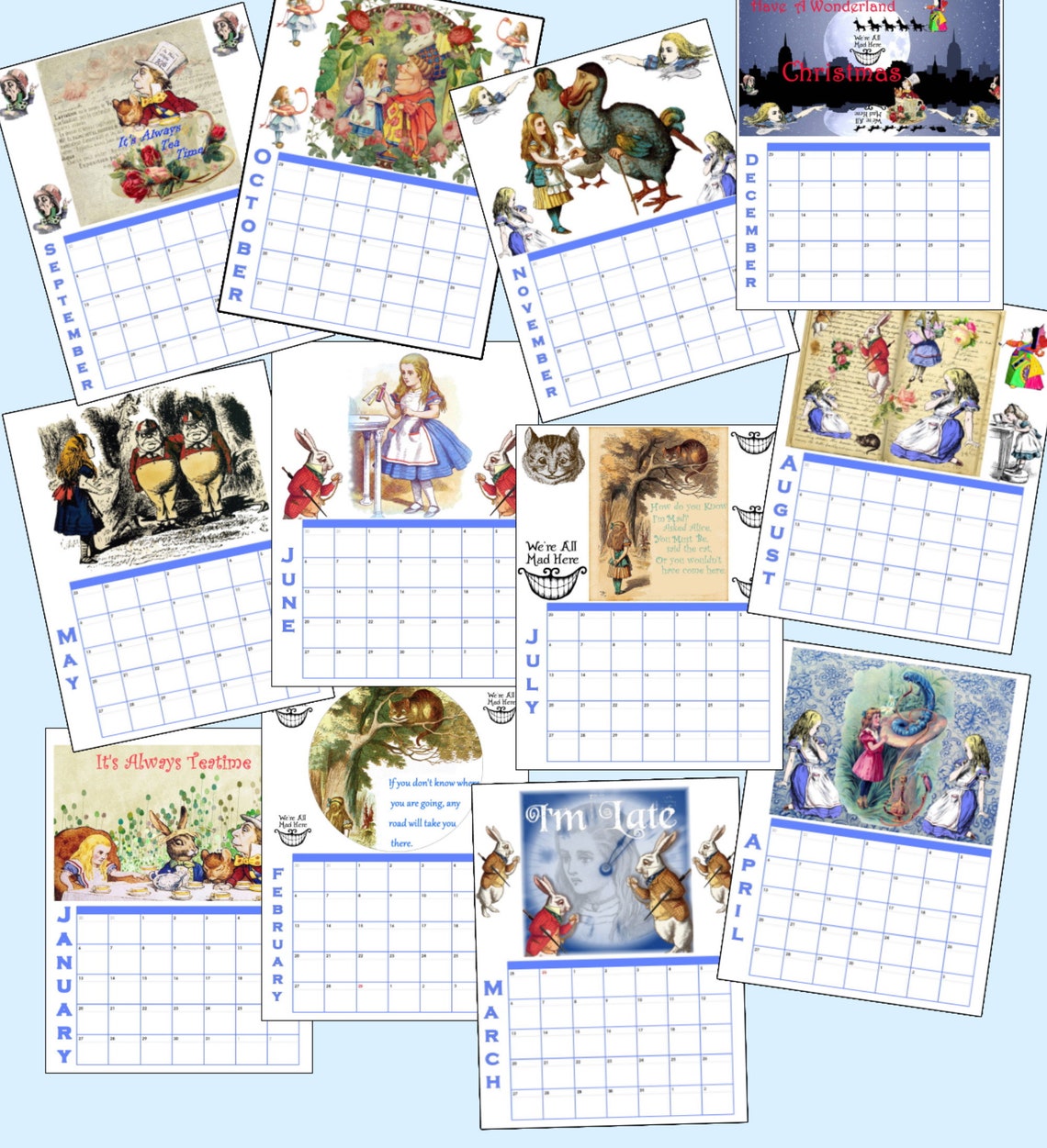 alice-in-wonderland-calendar-birthday-anniversary-or-special-etsy