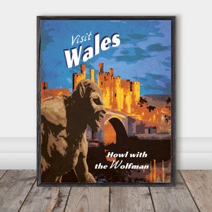 Wolfman Classic Movie Poster, Vintage Travel Poster, Retro Poster, Digital Art, Home Wall Decor