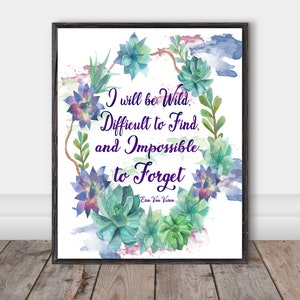 Cactus Print, Digital Download, Dragon Print, Inspirational Quote, Printable Art, Digital Print