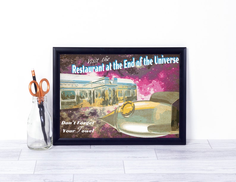 Hitchhiker's Guide to the Universe Classic Movie Poster Etsy