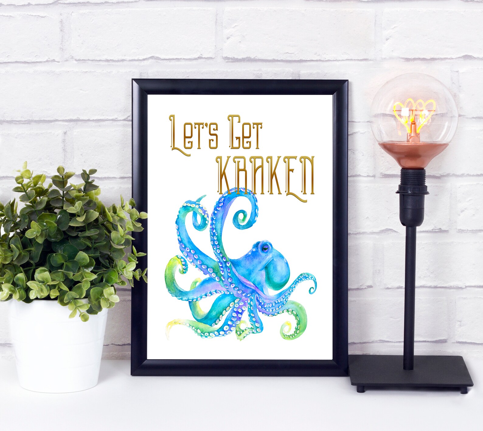 Let's Get Kraken Digital Download Kraken Print Etsy
