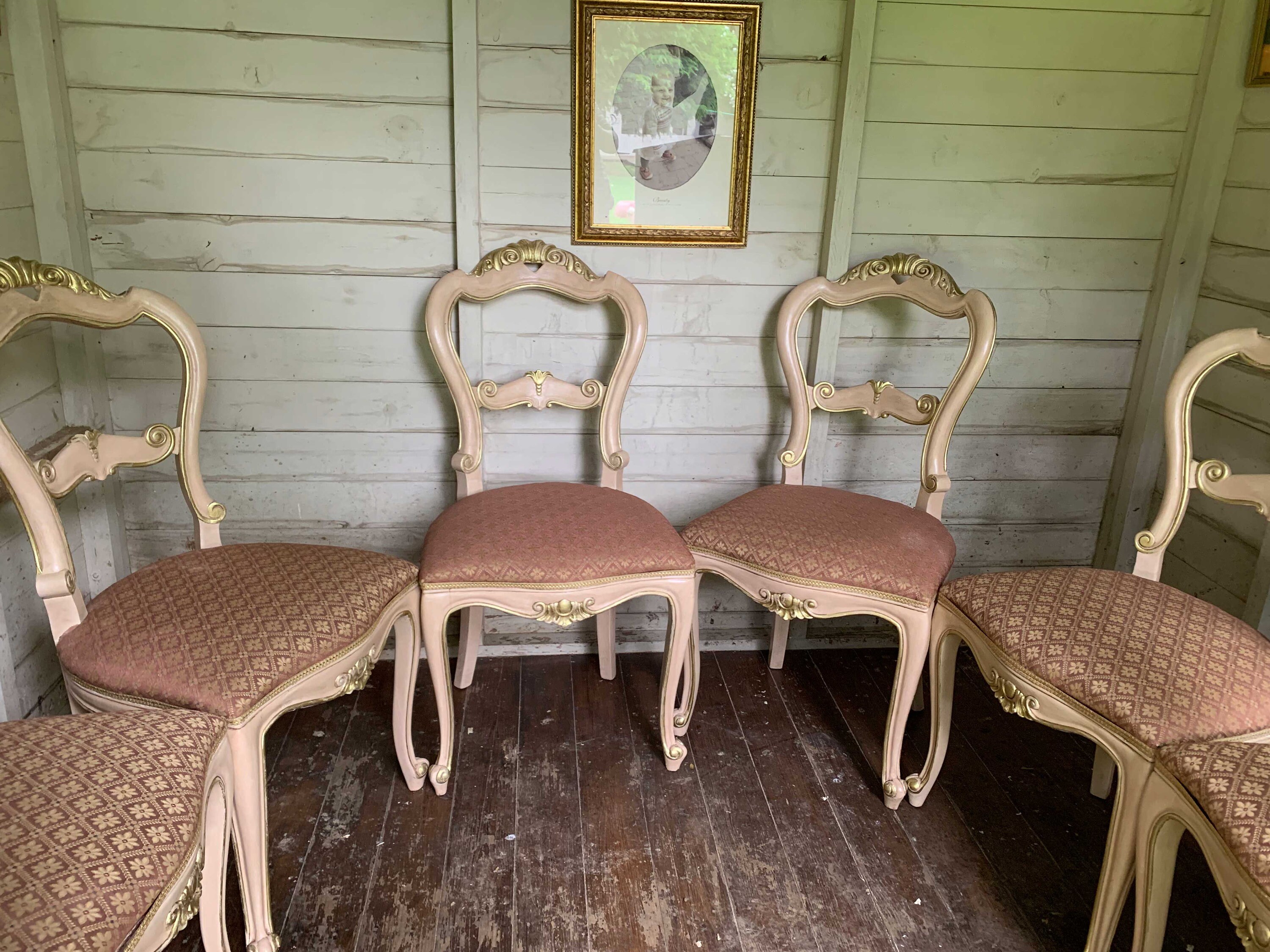 Set of 6 beautiful solid wood painted dining chairs Etsy